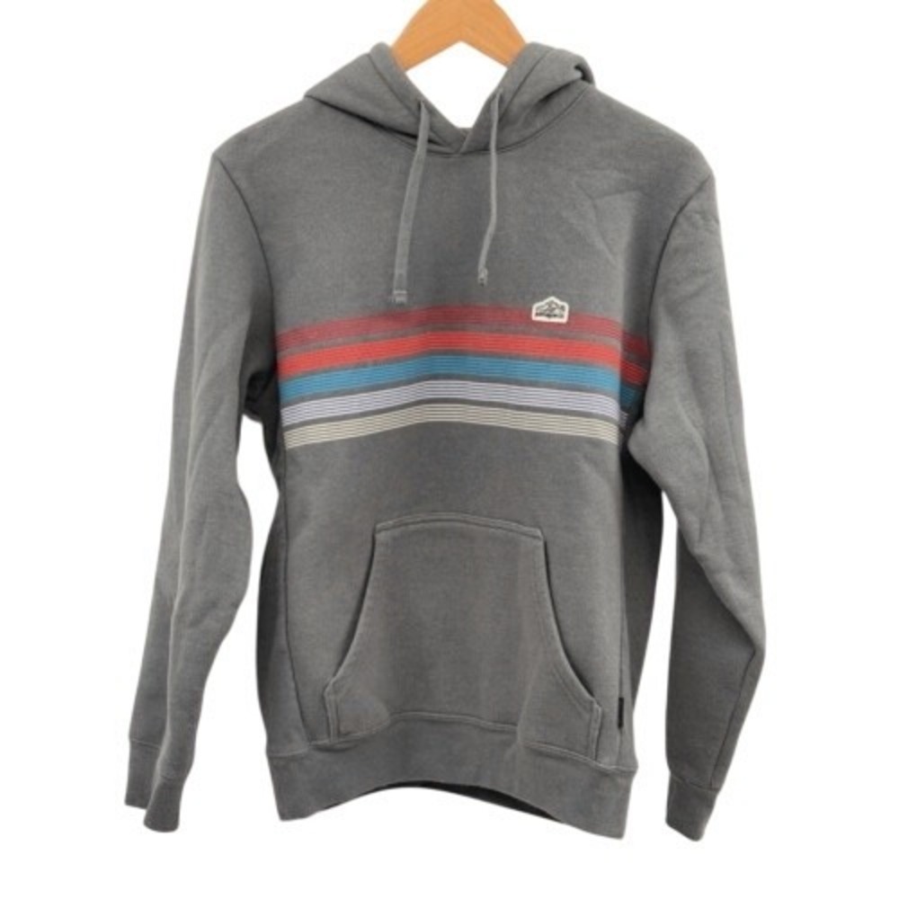 Patagonia Hoody Line Logo Ridge Stripe Uprisal Gray Men Size Small Pullover
